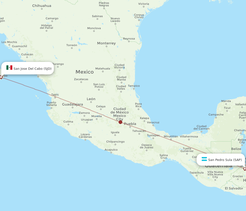 SAP-SJD flight routes