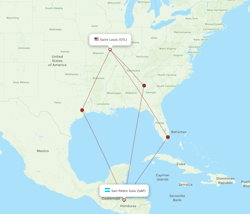 SAP-STL flight routes