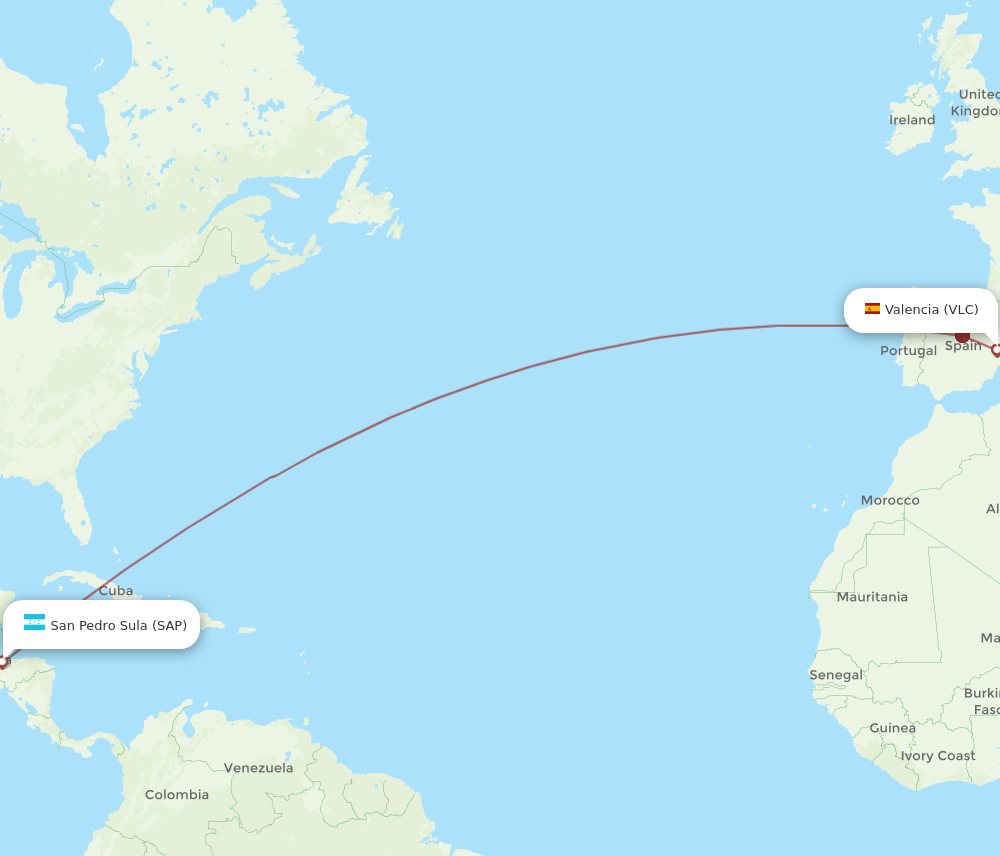 SAP-VLC flight routes