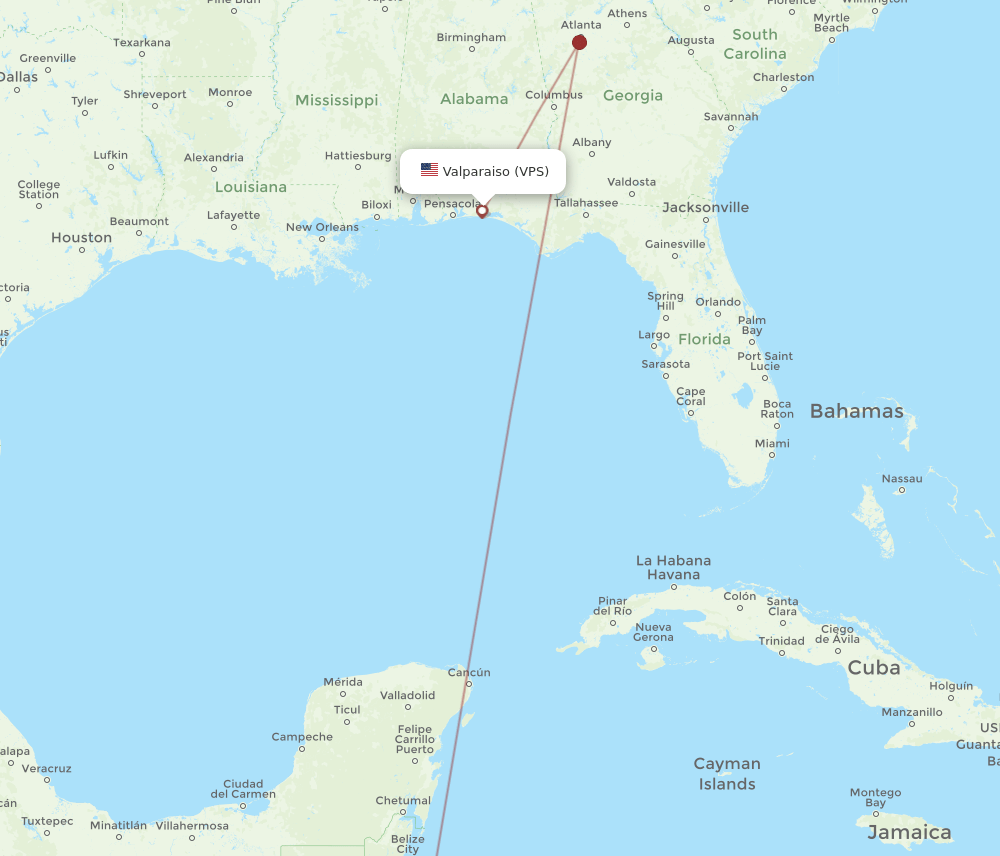 SAP to VPS flights and routes map