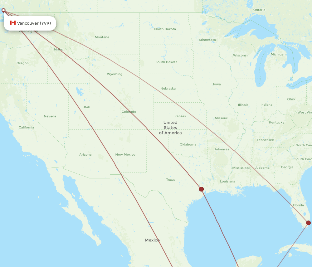 SAP-YVR flight routes