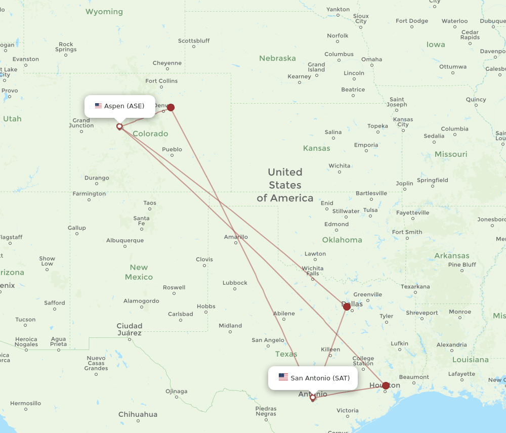 SAT-ASE flight routes