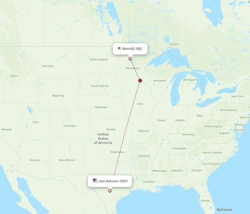 SAT-BJI flight routes