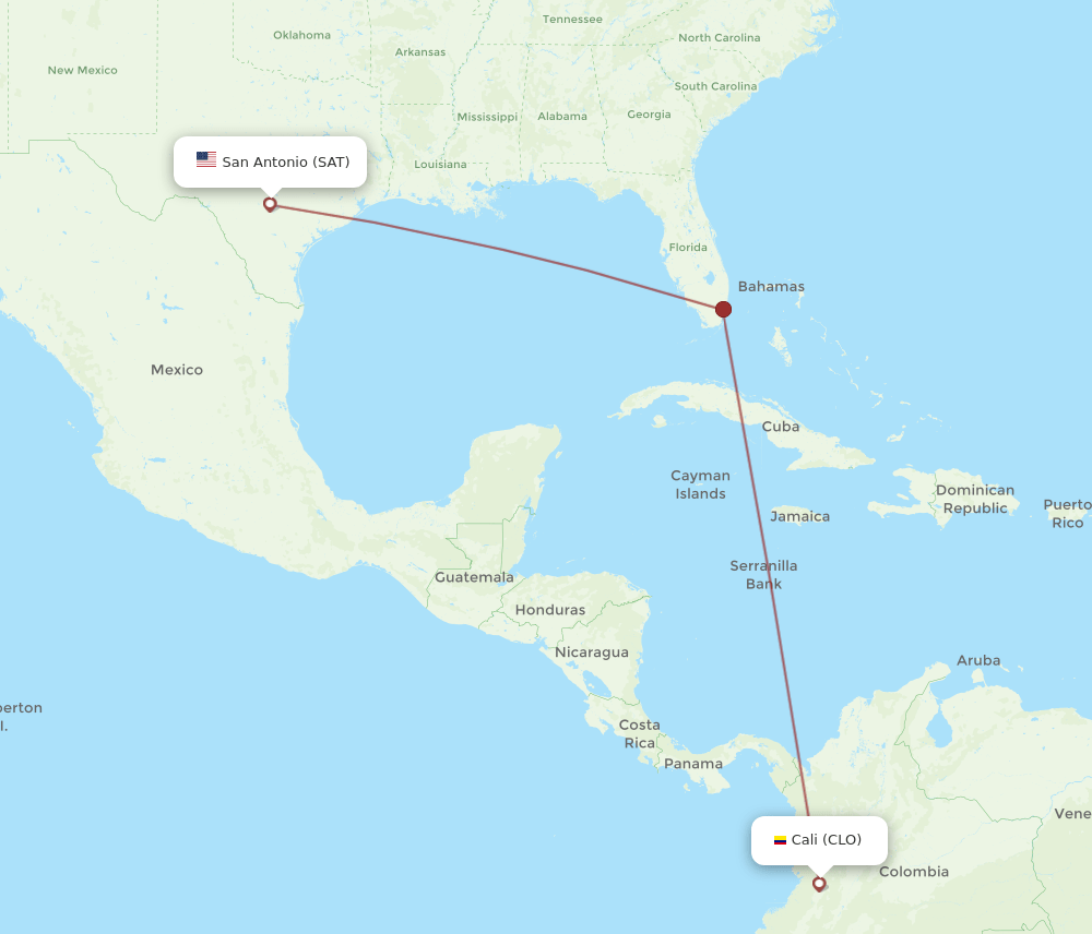 SAT-CLO flight routes