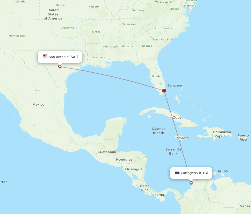 SAT-CTG flight routes