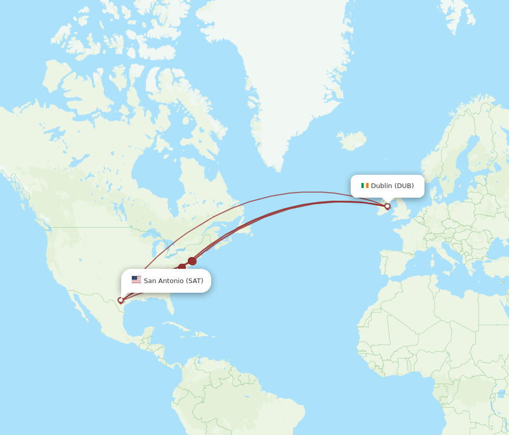SAT-DUB flight routes
