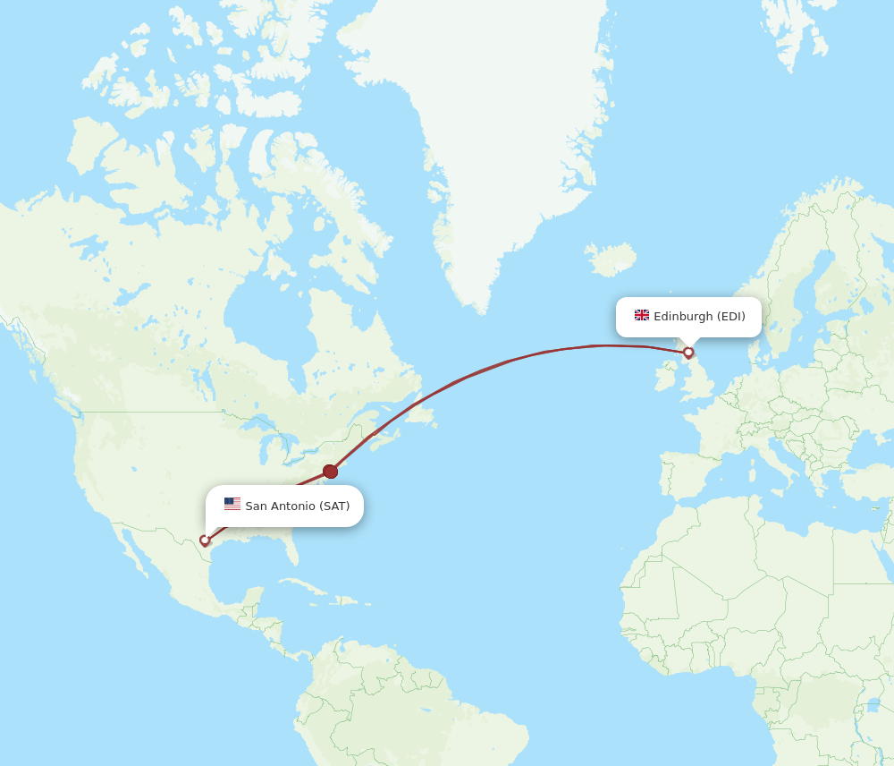 SAT-EDI flight routes