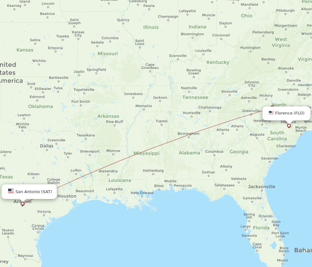 SAT-FLO flight routes
