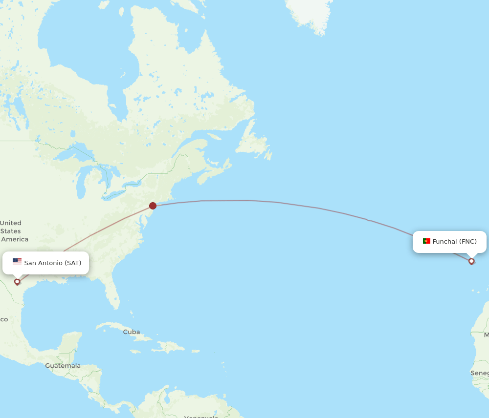 SAT-FNC flight routes