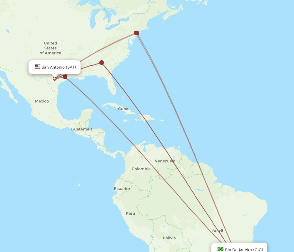 SAT-GIG flight routes
