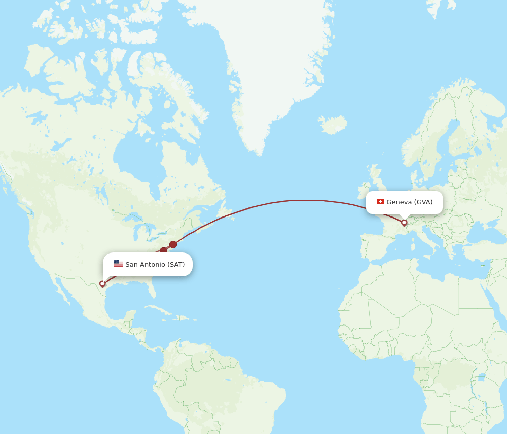SAT-GVA flight routes