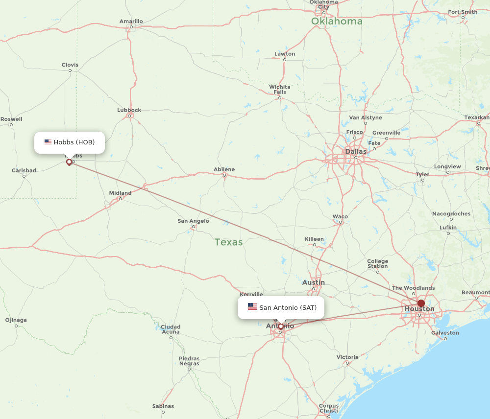 SAT-HOB flight routes