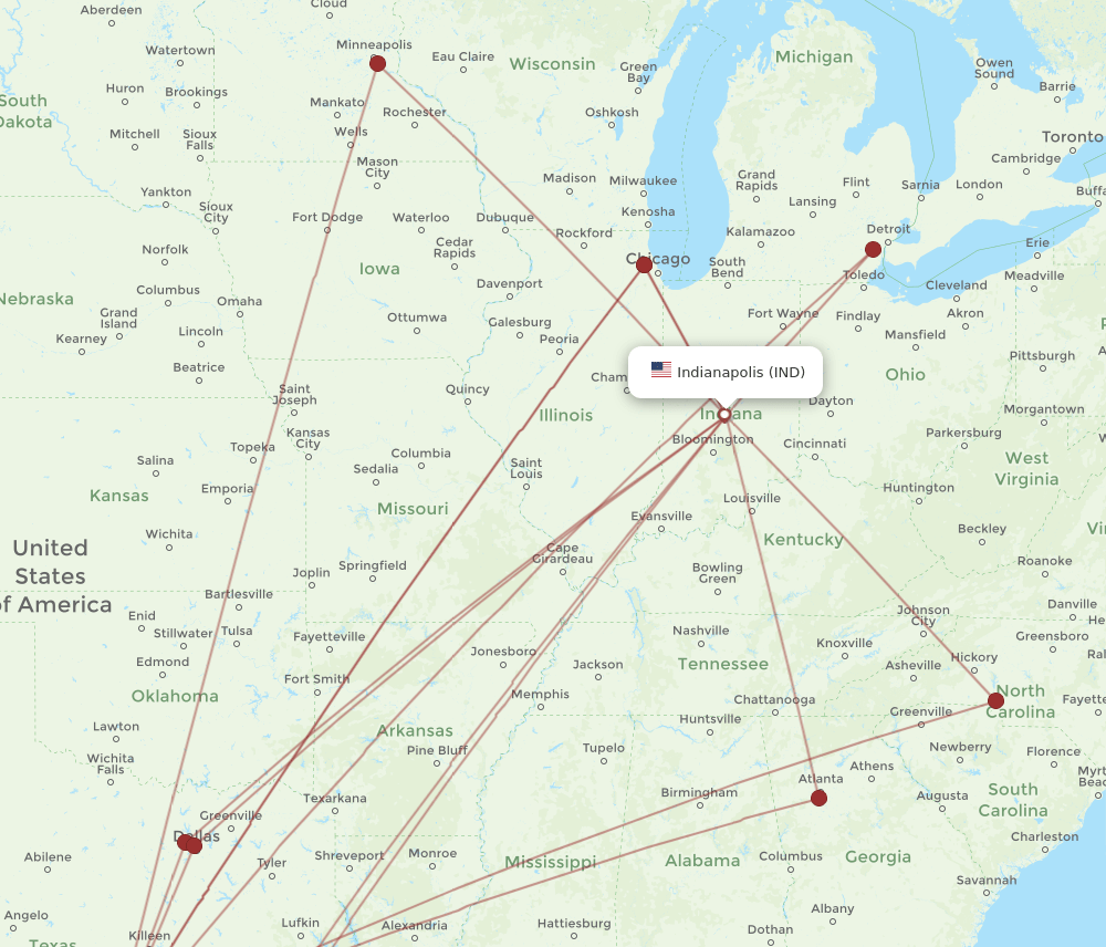 SAT-IND flight routes