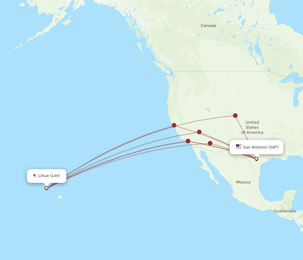 SAT-LIH flight routes