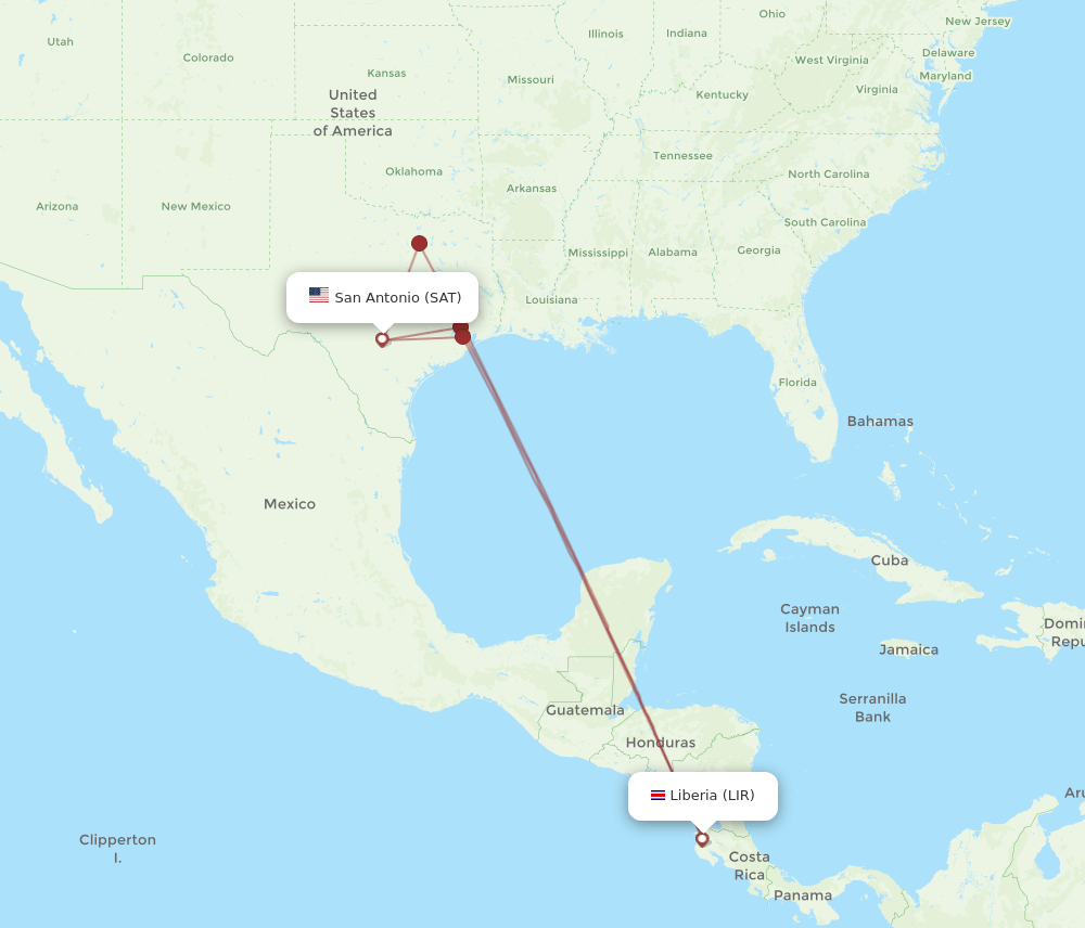 SAT-LIR flight routes