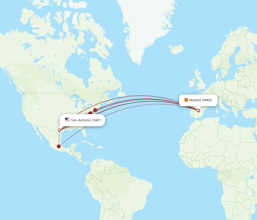 SAT-MAD flight routes