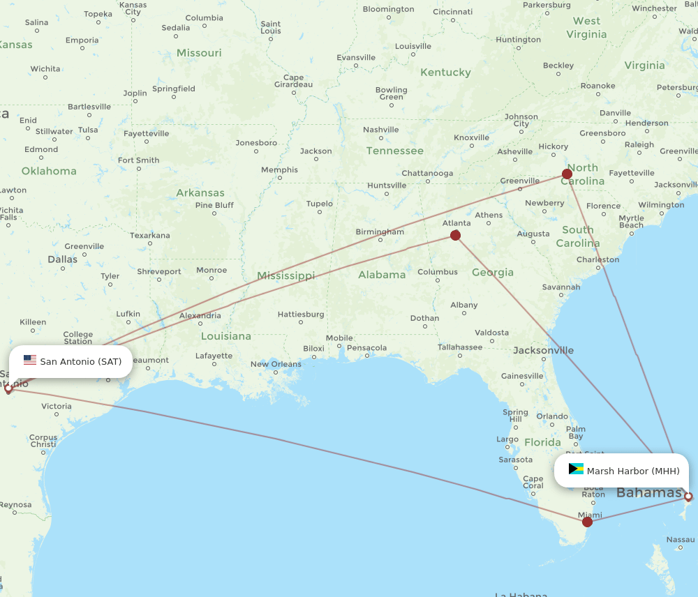 SAT-MHH flight routes