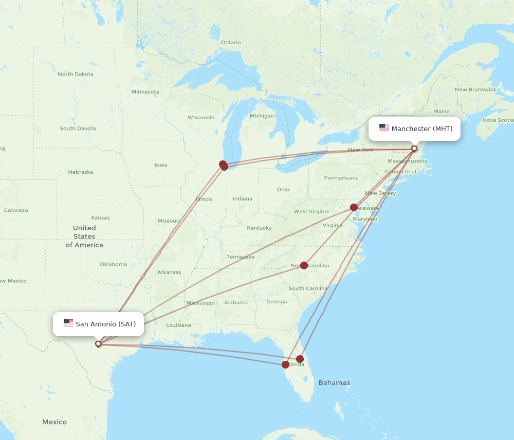 SAT-MHT flight routes