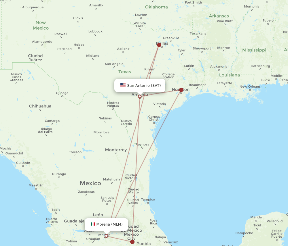 SAT-MLM flight routes