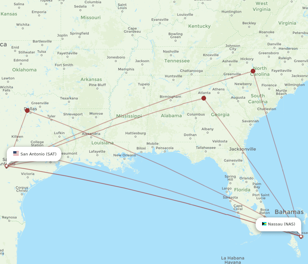 SAT-NAS flight routes