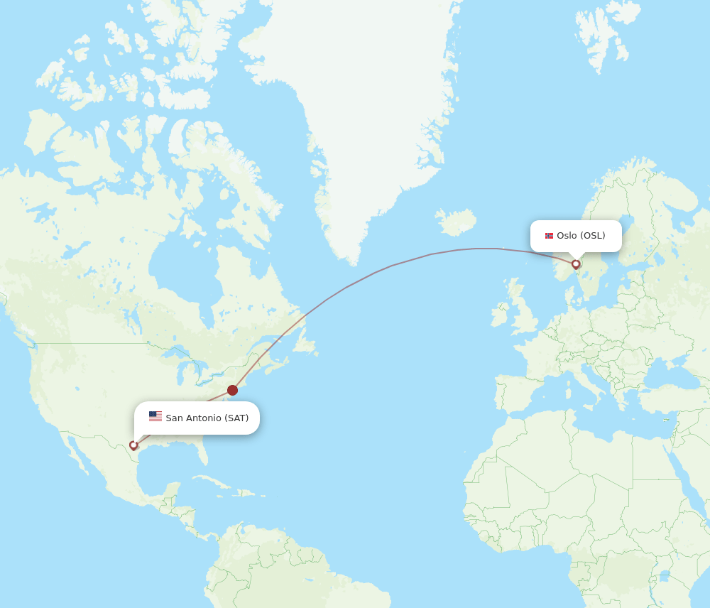 SAT-OSL flight routes