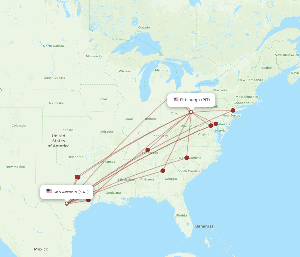 SAT-PIT flight routes