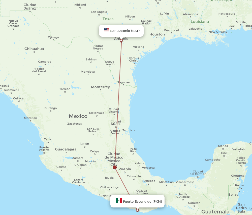 SAT-PXM flight routes