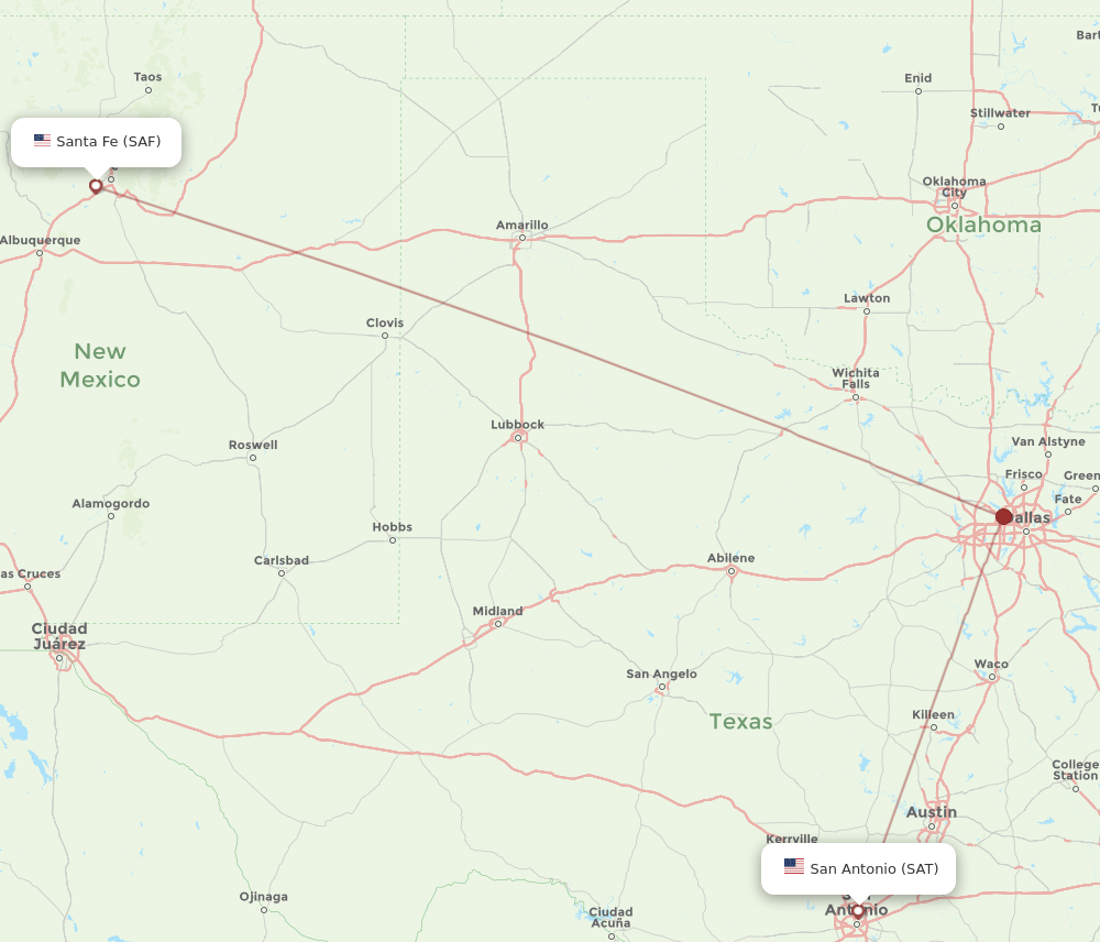 SAT-SAF flight routes