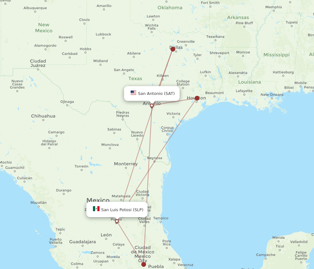 SAT-SLP flight routes