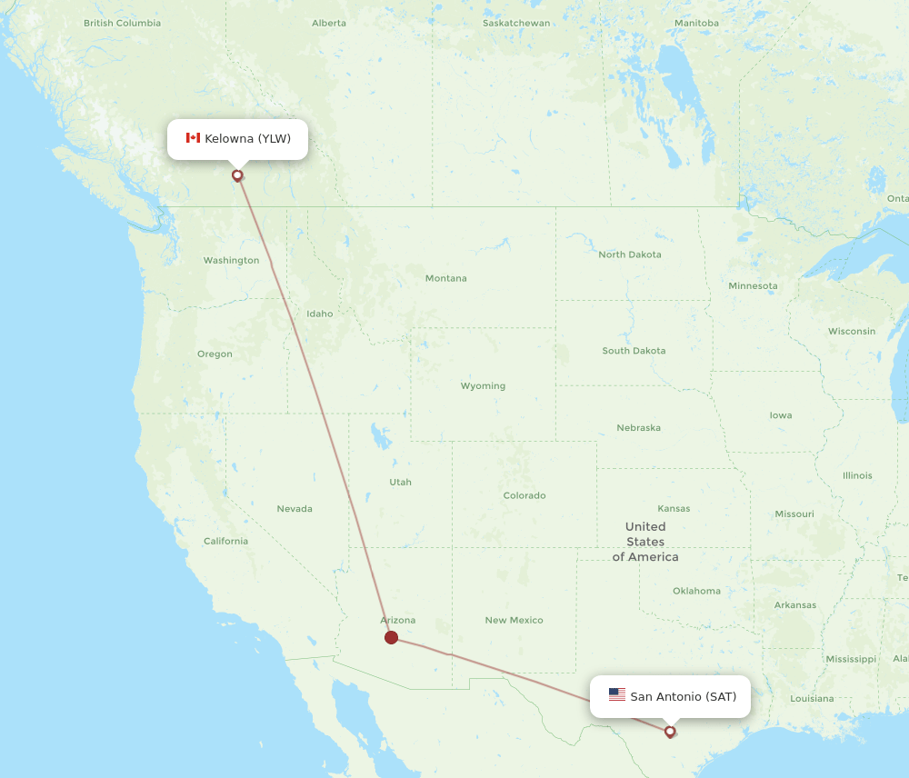 SAT-YLW flight routes
