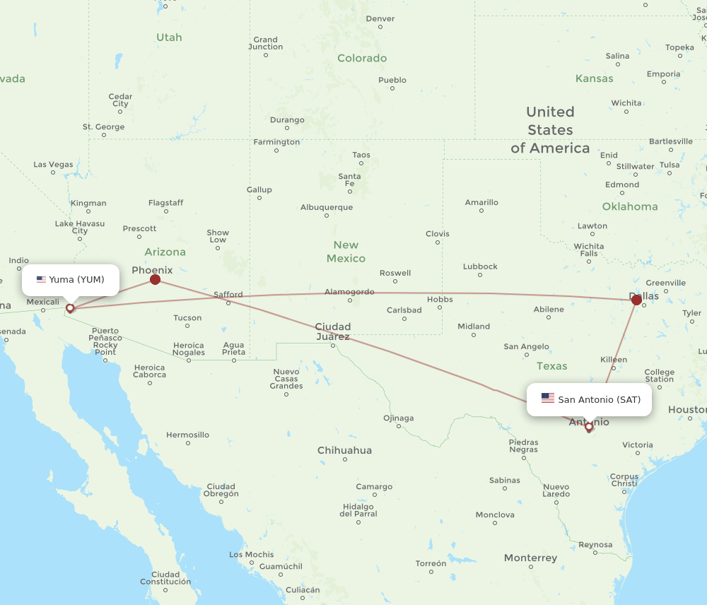 SAT-YUM flight routes
