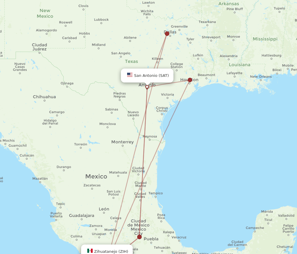 SAT-ZIH flight routes