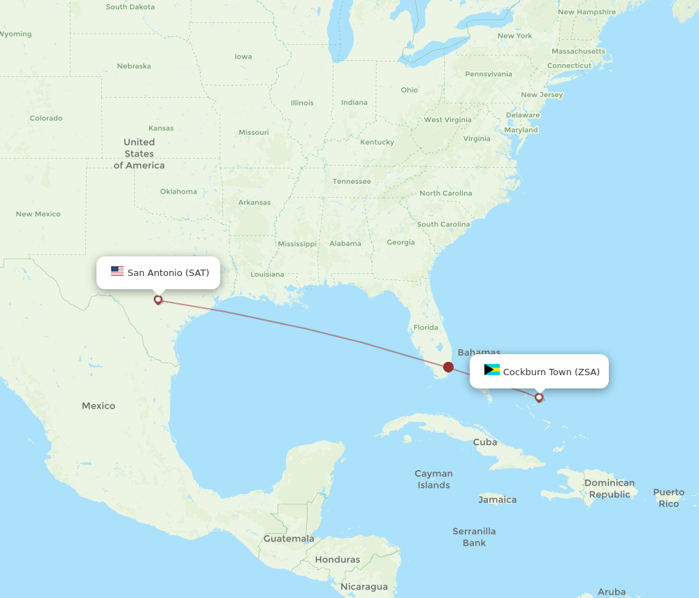 SAT-ZSA flight routes