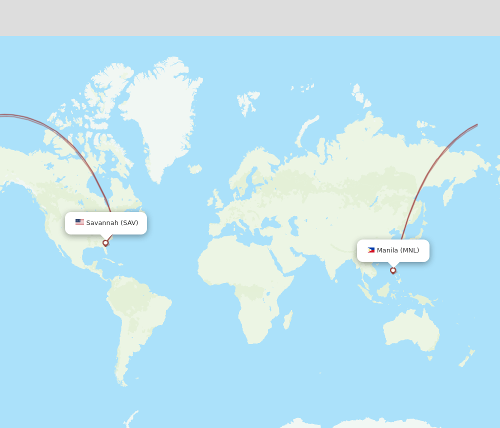 SAV-MNL flight routes