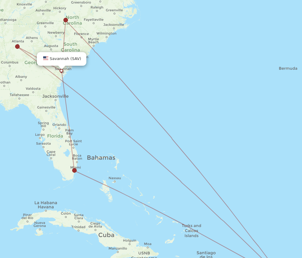 SAV-STT flight routes