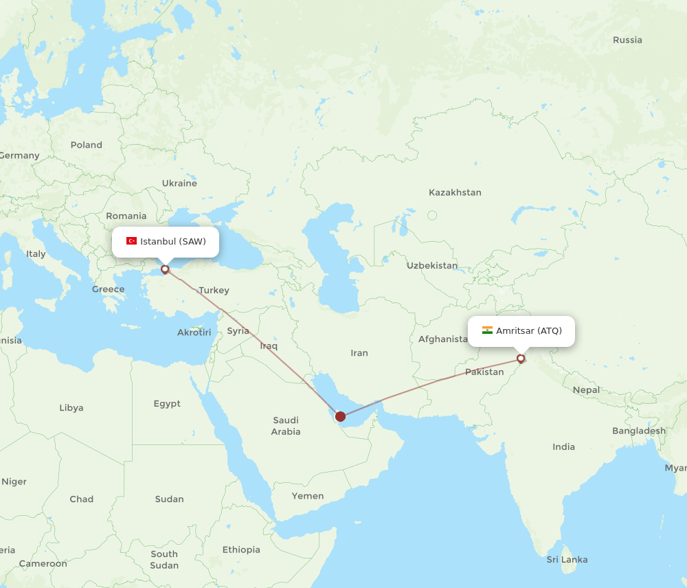 SAW-ATQ flight routes