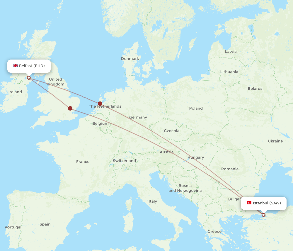 SAW-BHD flight routes
