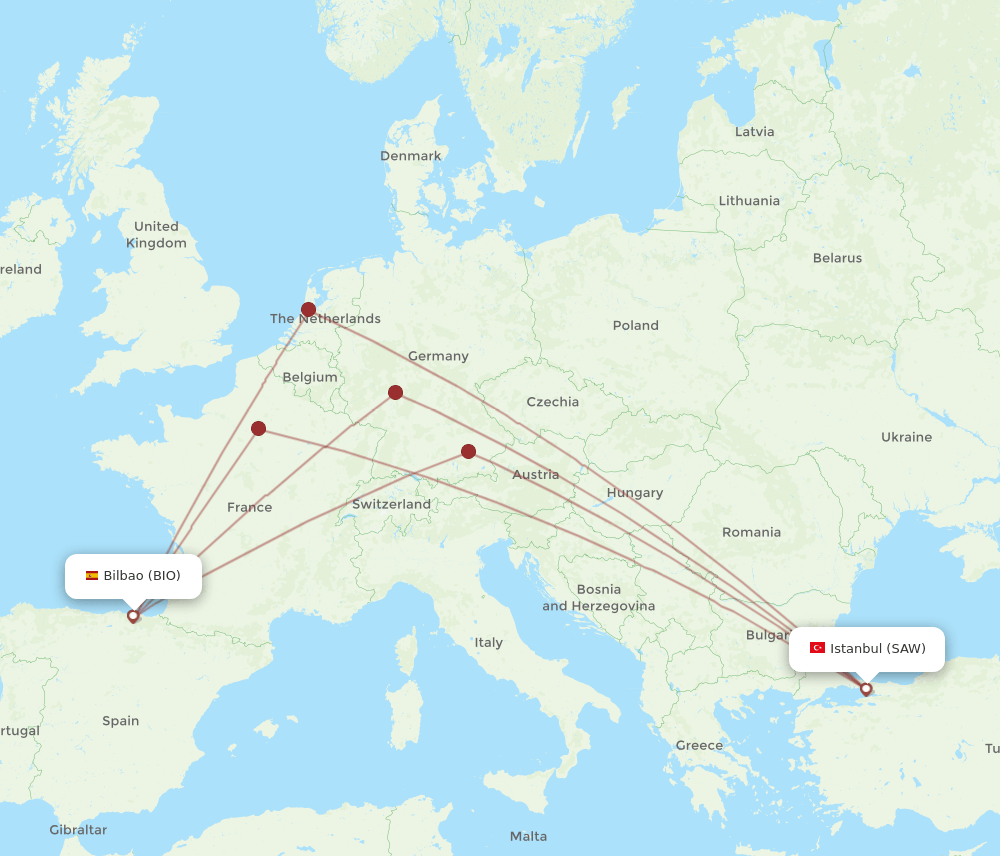 SAW-BIO flight routes