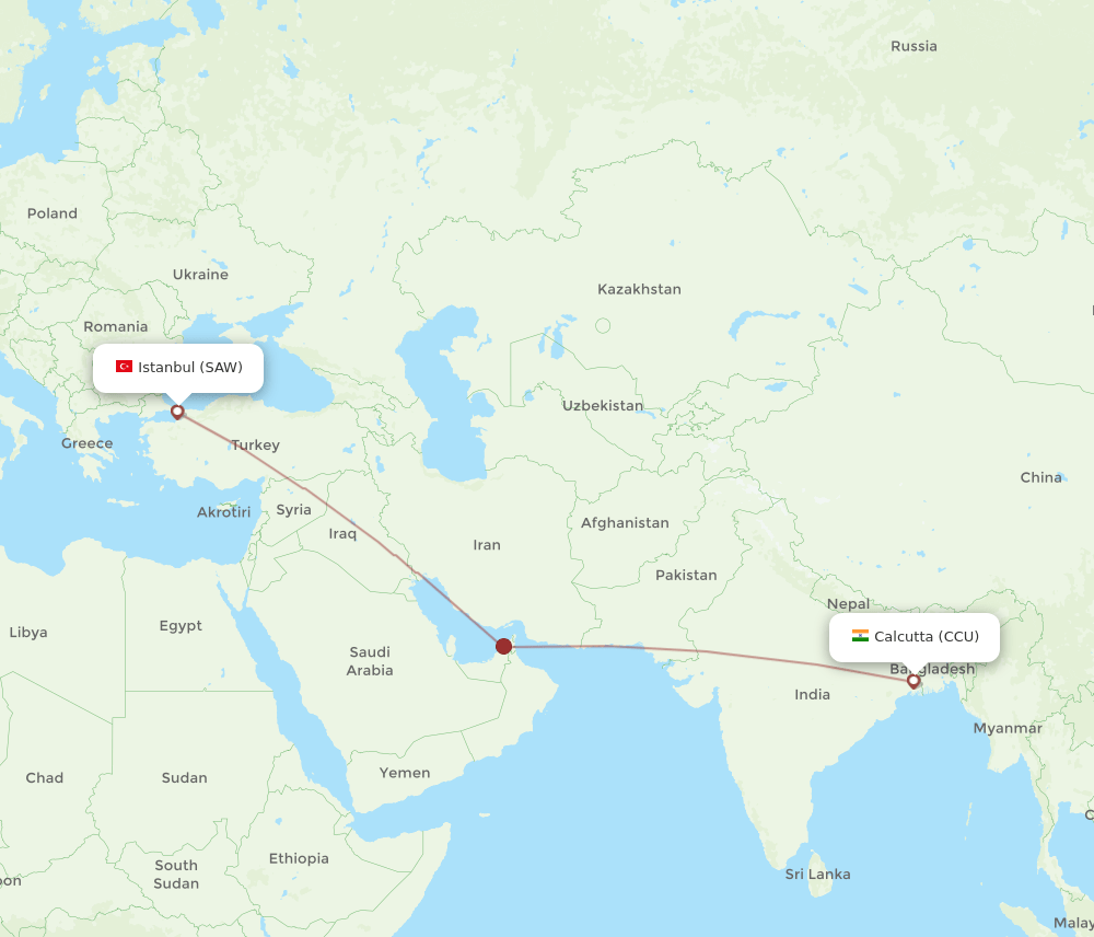 SAW-CCU flight routes