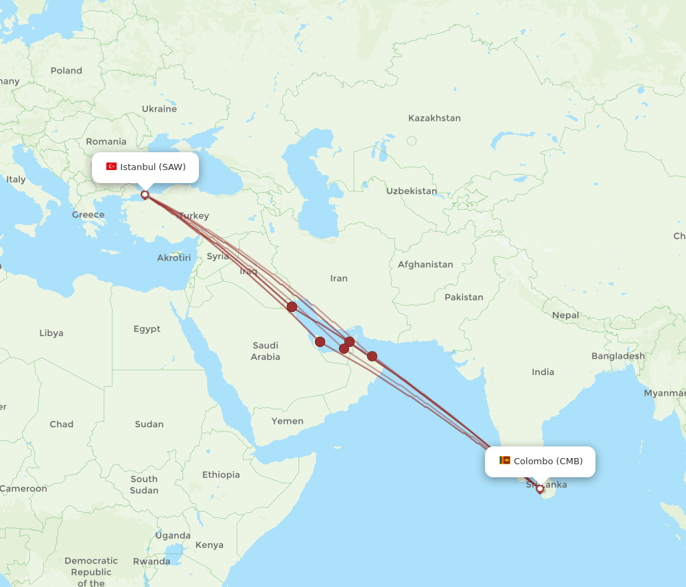 SAW-CMB flight routes