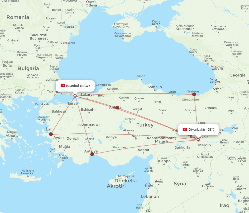 SAW-DIY flight routes