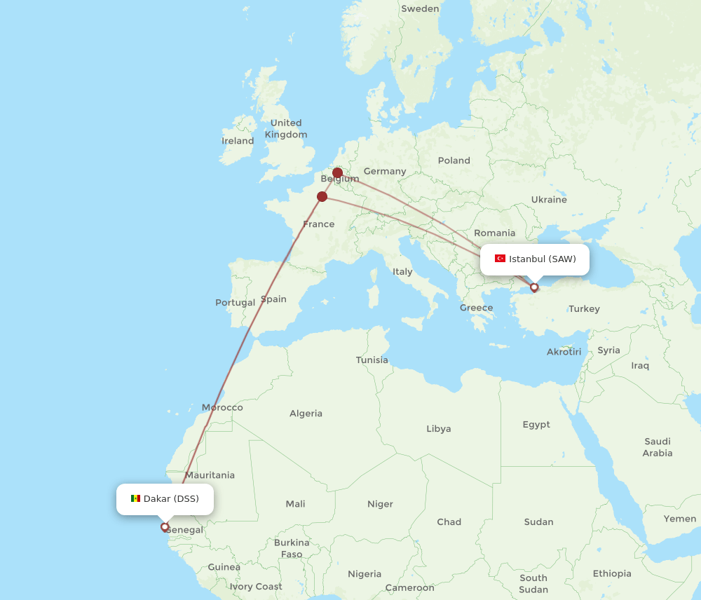 SAW-DSS flight routes