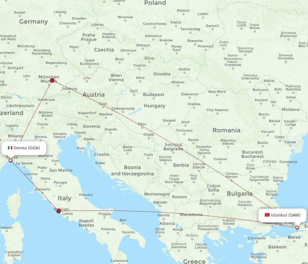 SAW-GOA flight routes