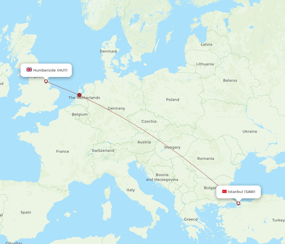 SAW-HUY flight routes