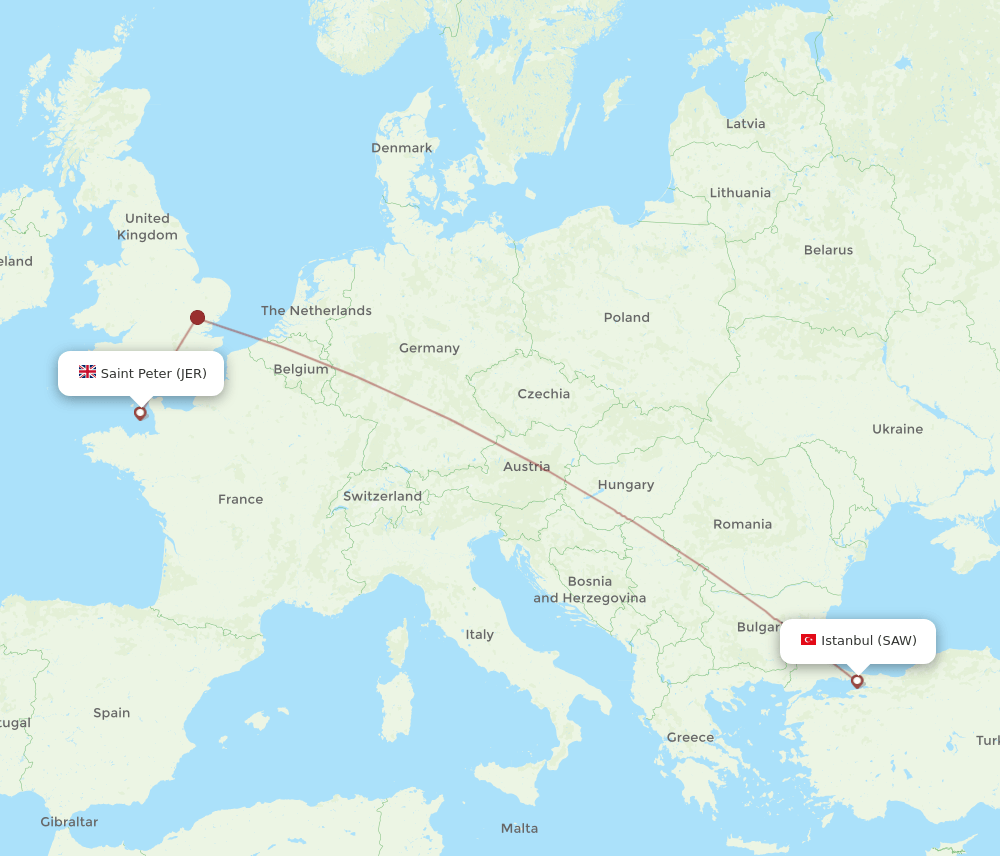 SAW-JER flight routes