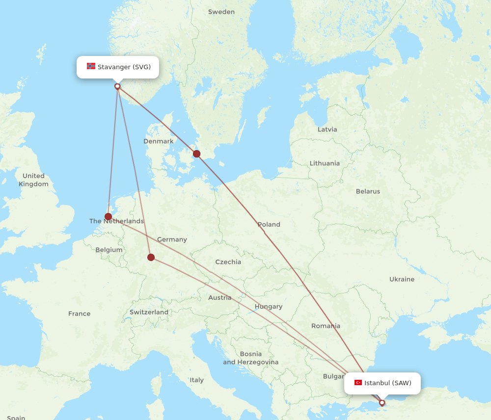 SAW-SVG flight routes