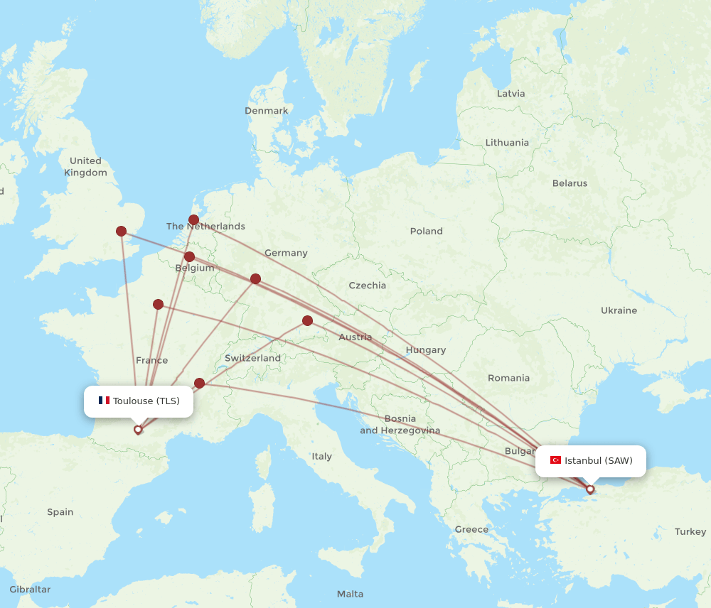 SAW-TLS flight routes