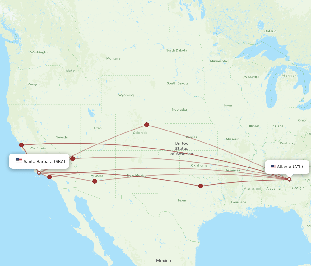SBA-ATL flight routes