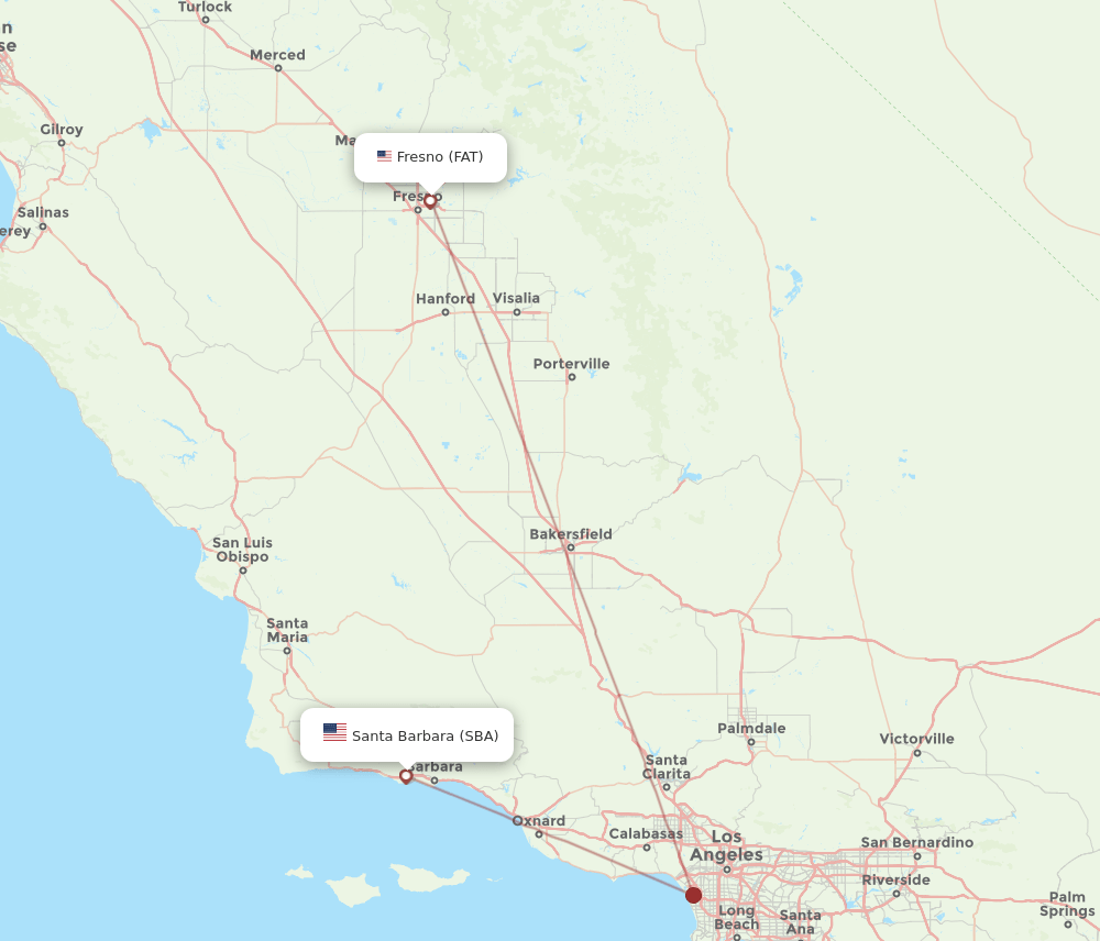 SBA-FAT flight routes