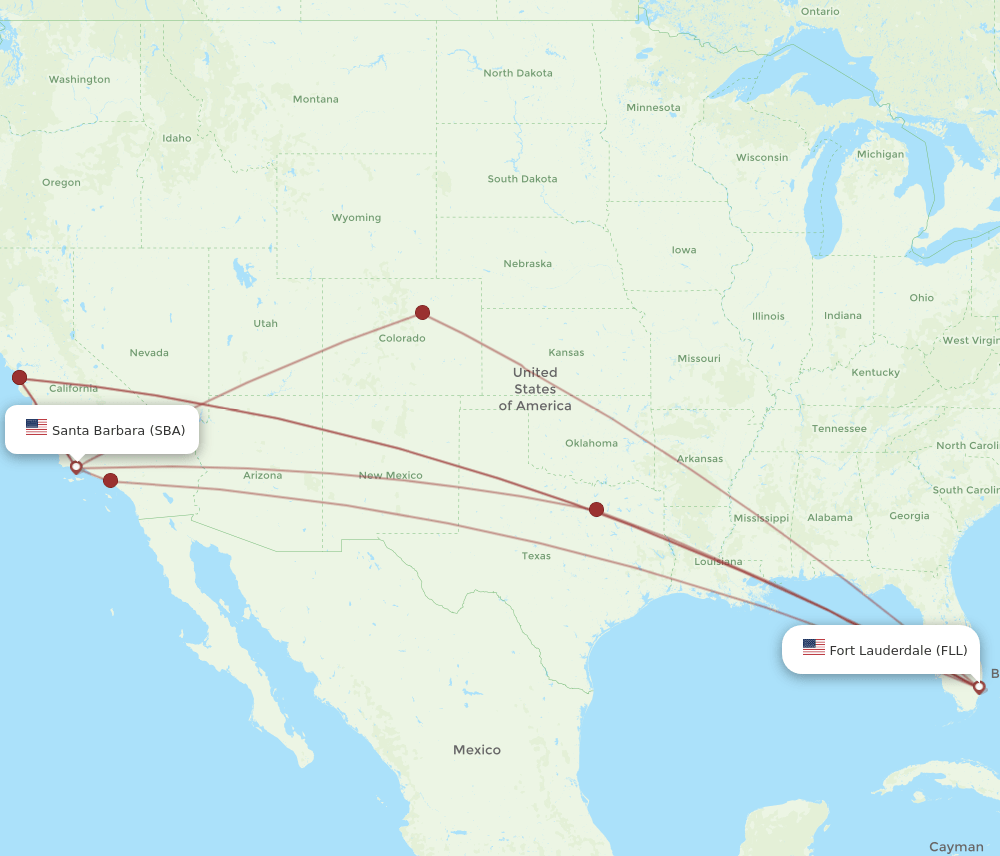 SBA-FLL flight routes